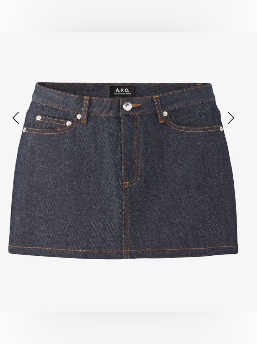 A.P.C MINI SKIRT - INDIGO SELVEDGE DENIM 38
